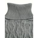 Turtle Neck Knitted Sweater, Men's Casual Warm Solid Mid Stretch Pullover Sweater For Fall Winter