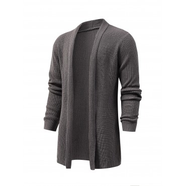 Elegant Slightly Stretch Knit Cardigan Coat, Men's Casual Vintage Style V Neck Sweater Cardigan For Fall Winter Elegant Slightly Stretch Knit Cardigan Coat, Men's Casual Vintage Style V Neck Sweater Cardigan For Fall Winter