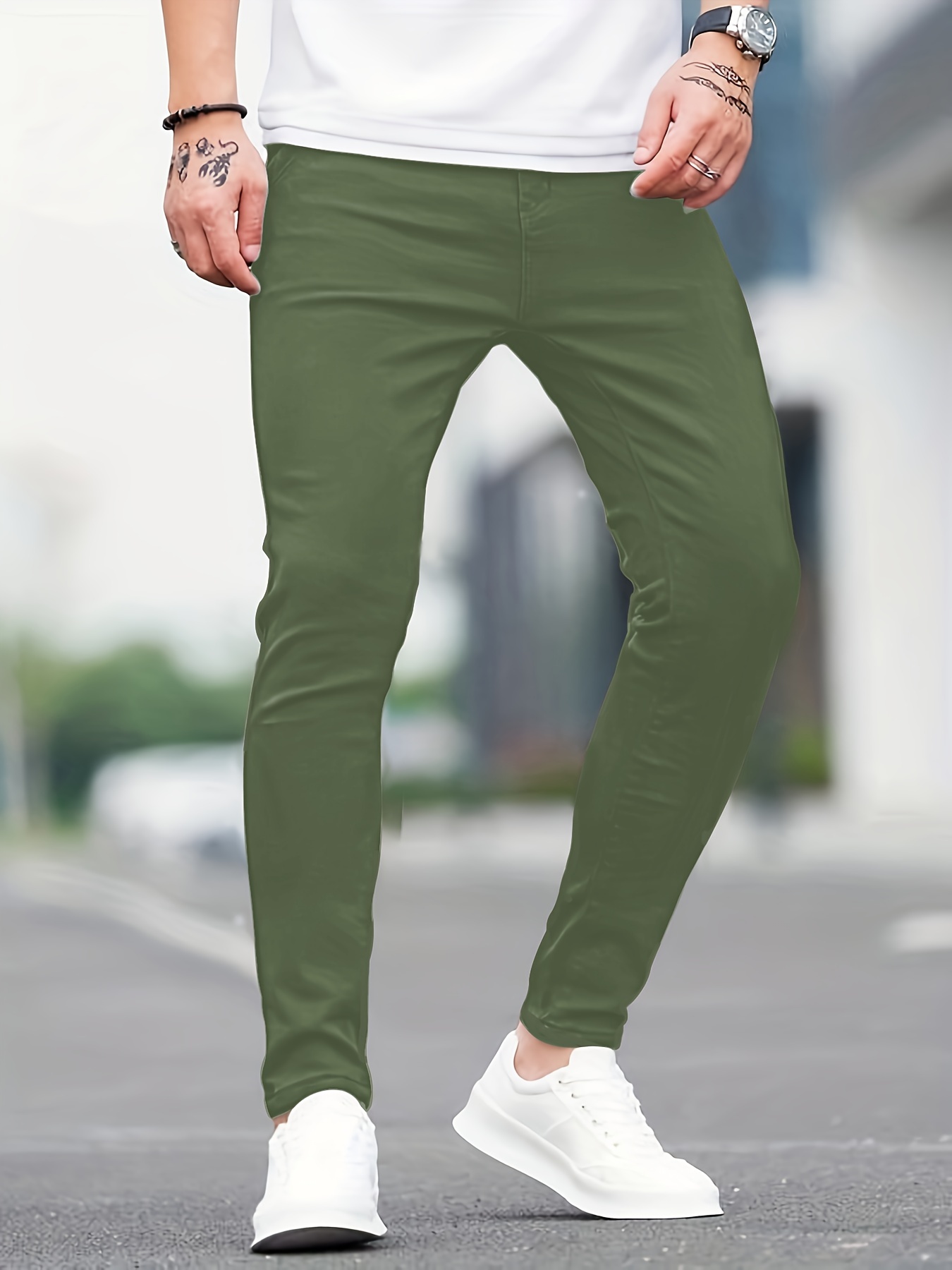 slim fit all match jeans mens casual street style medium stretch denim pants for all seasons details 7